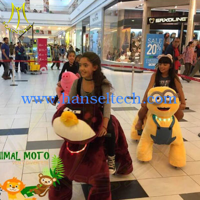 Hansel amusement park kids plush electric plush riding animals fournisseur
