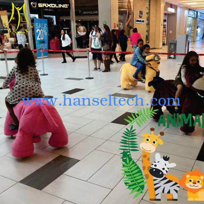 Hansel amusement park children plush motorized riding animals for kids fournisseur