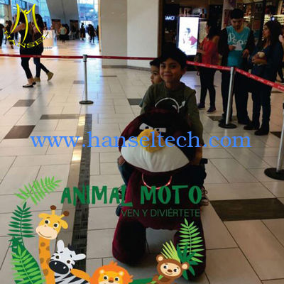 Hansel amusement park children plush motorized riding animals for kids fournisseur