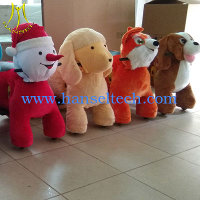 Hansel entertainment plush motorized 4 wheel electric walking animals rides fournisseur