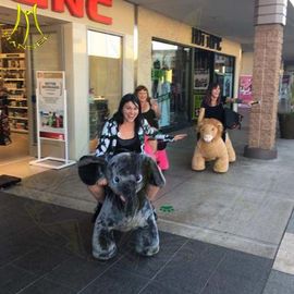 Hansel happy rides on animal entertainment motorized plush riding animals fournisseur