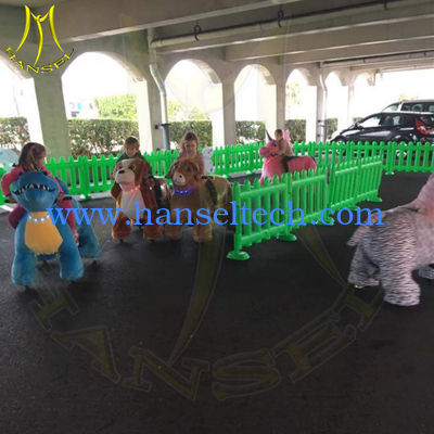Hansel shopping mall coin operated plush outdoor ride walking animals fournisseur