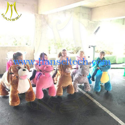 Hansel shopping mall coin operated plush outdoor ride walking animals fournisseur