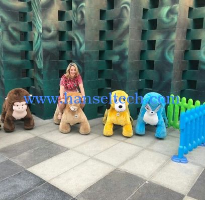 Hansel amusement park electric kids motorized plush motorized riding animals fournisseur