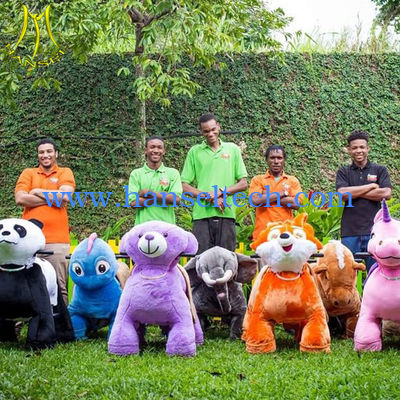 Hansel walking electric ride coin operated plush kiddie animal toy rides fournisseur