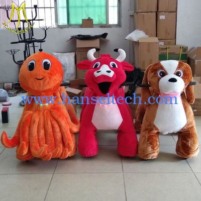 Hansel happy rides on animal motorized plush riding animals for mall fournisseur