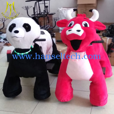 Hansel happy rides on animal motorized plush riding animals for mall fournisseur