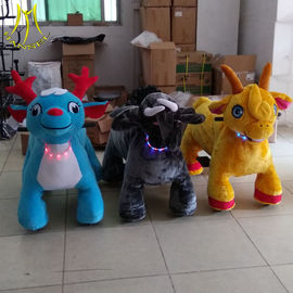 Hansel shopping mall electric walking mountable animal plush ride on toys fournisseur