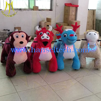 Hansel amusement park motorized plush animal plush unicorn electric scooter fournisseur