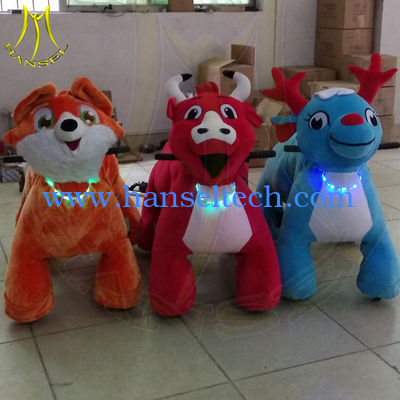 Hansel amusement park motorized plush animal plush unicorn electric scooter fournisseur