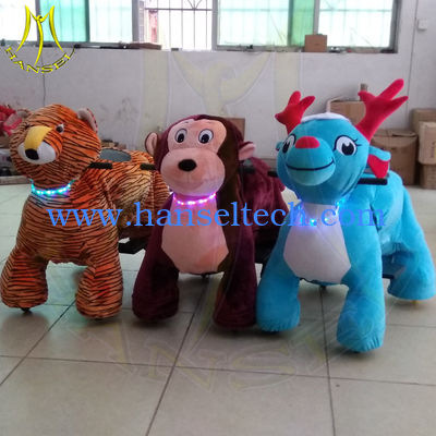Hansel amusement park motorized plush animal plush unicorn electric scooter fournisseur