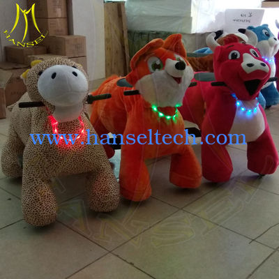 Hansel amusement park games coin operated plush motorized riding stuffed animal fournisseur