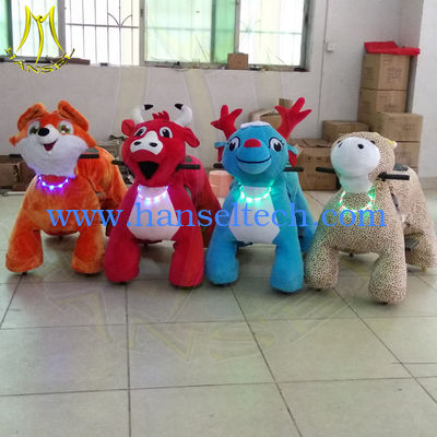 Hansel amusement park games coin operated plush motorized riding stuffed animal fournisseur