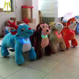 Hansel shopping mall electric mountable animal plush ride on toys fournisseur