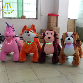 Hansel wholesales electric walking unicorn plush toy animales scooters for mall fournisseur