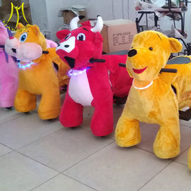 Hansel plush walking bull electric stuffed animals go kart  coin operated riding car plush toys for sales fournisseur