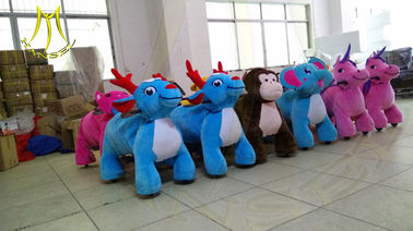 Hansel happy rides on animal motorized plush toy rides for park fournisseur
