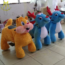 Hansel happy rides on animal motorized plush toy rides for park fournisseur