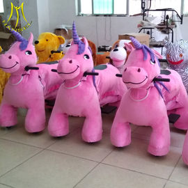 Hansel animal coin operated horse for shopping mall plush horse toy on wheels fournisseur