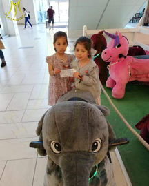 Hansel shopping mall kids and adult battery operated motorized plush riding animals fournisseur
