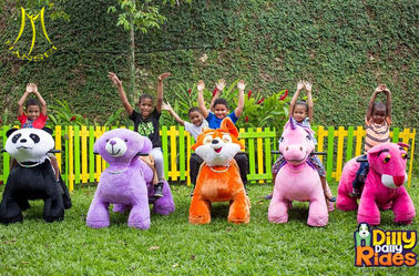 Hansel entertainment coin operated drivable kids electric ride animal stuffed animal unicorn on wheels fournisseur