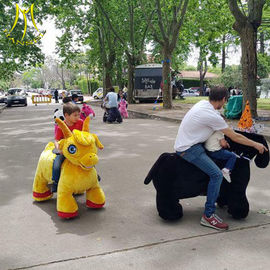 Hansel hot selling kids outdoor funfair coin operated electric plush animal scooters in mall fournisseur